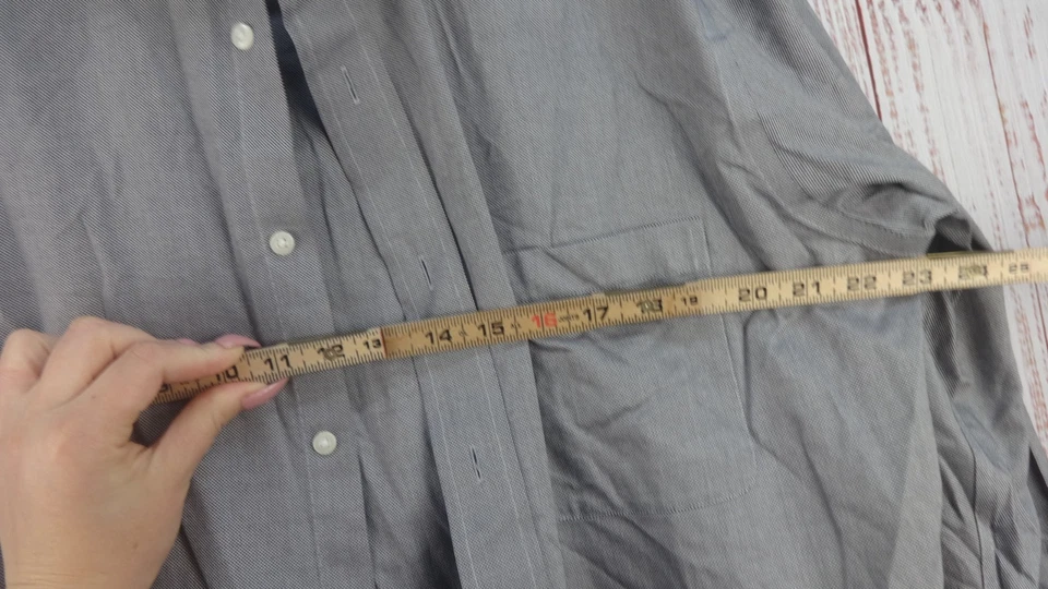 Camisa Croft & Barrow Para Hombre 16.5 32/33 Gris Calce Clásico Sin Hierro Vestido Abotonado Foto 4 de 4