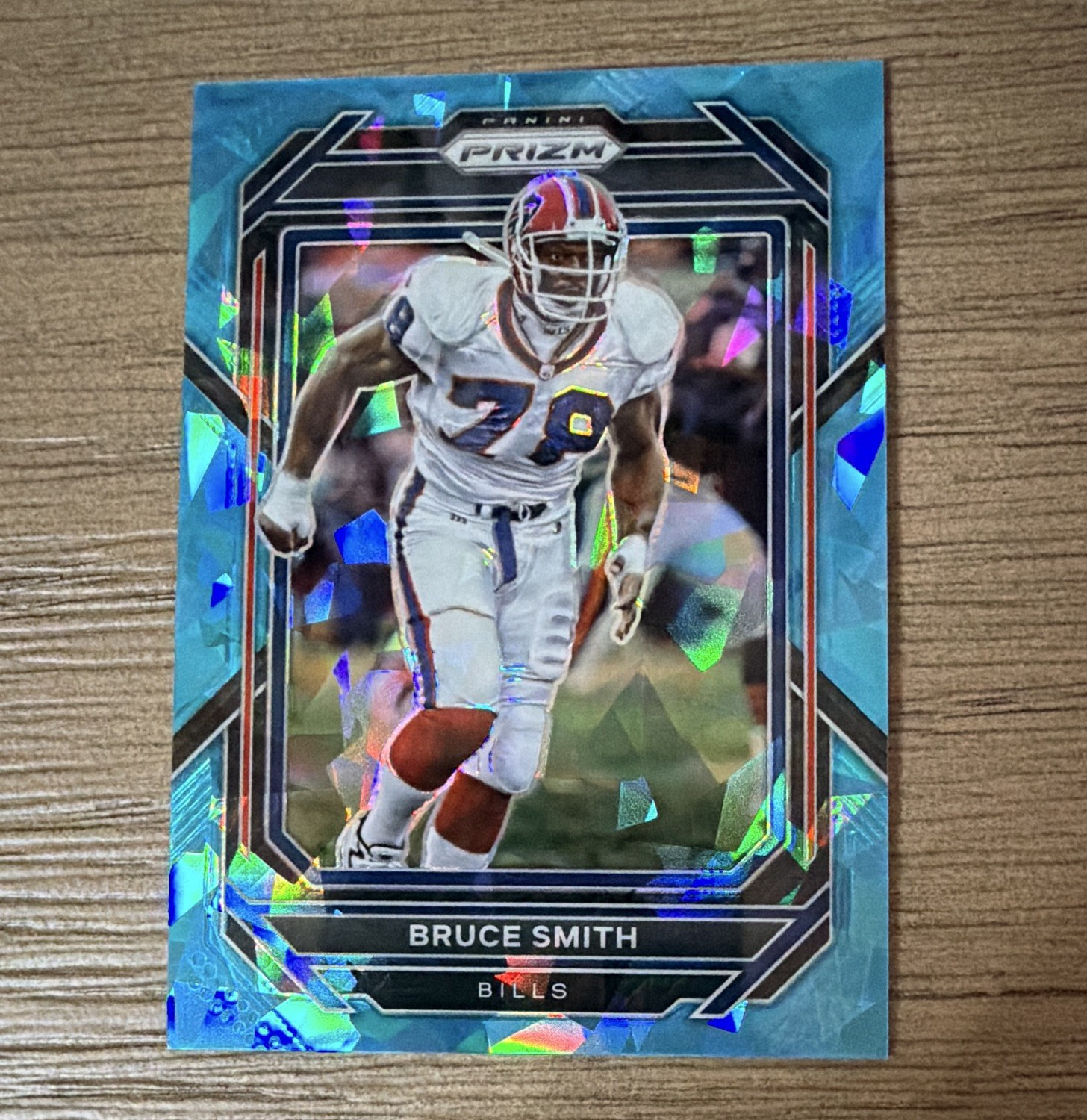 Panini 2022 Prizm Bruce Smith #38 Bills Blue Ice Prizm Serial Numbered 59/99
