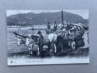 S) Cartolina formato piccolo Como carro di buoi