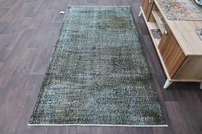 Oushak 4x7,Turkish Rug,vintage,anatolian,BLUE,kilim,Bohemian,handmade,wool