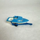 Vintage Matchbox Lesney Regular Wheel Cabin Cruiser Boat & Trailer Blue No 9