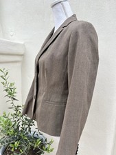 Ann Taylor Women Brown Jacket Blazer Classic 2 Button Petite 10P 10 Petite