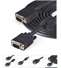 Image of 10m Coax High Resolutions Monitor VGA Cable - HD15 M/M