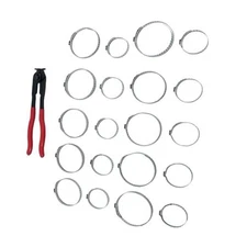 CV Joint Axle Boot Clamp Pliers Tool with 20 Crimp Bands, Ear Type Extension 