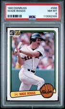 1983 DONRUSS #586 WADE BOGGS ROOKIE RC PSA 8