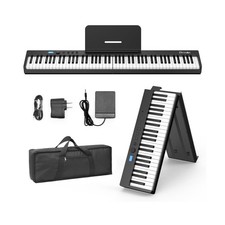 BESFAN 88 Key Piano Keyboard BSP-10F Portable Folding Piano with Semi-Weighte...
