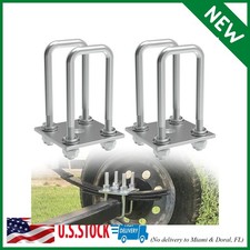 Square U-Bolt Kit for Boat Trailer Mounting Axle Leaf Springs Zinc 4 U-Bolt  2