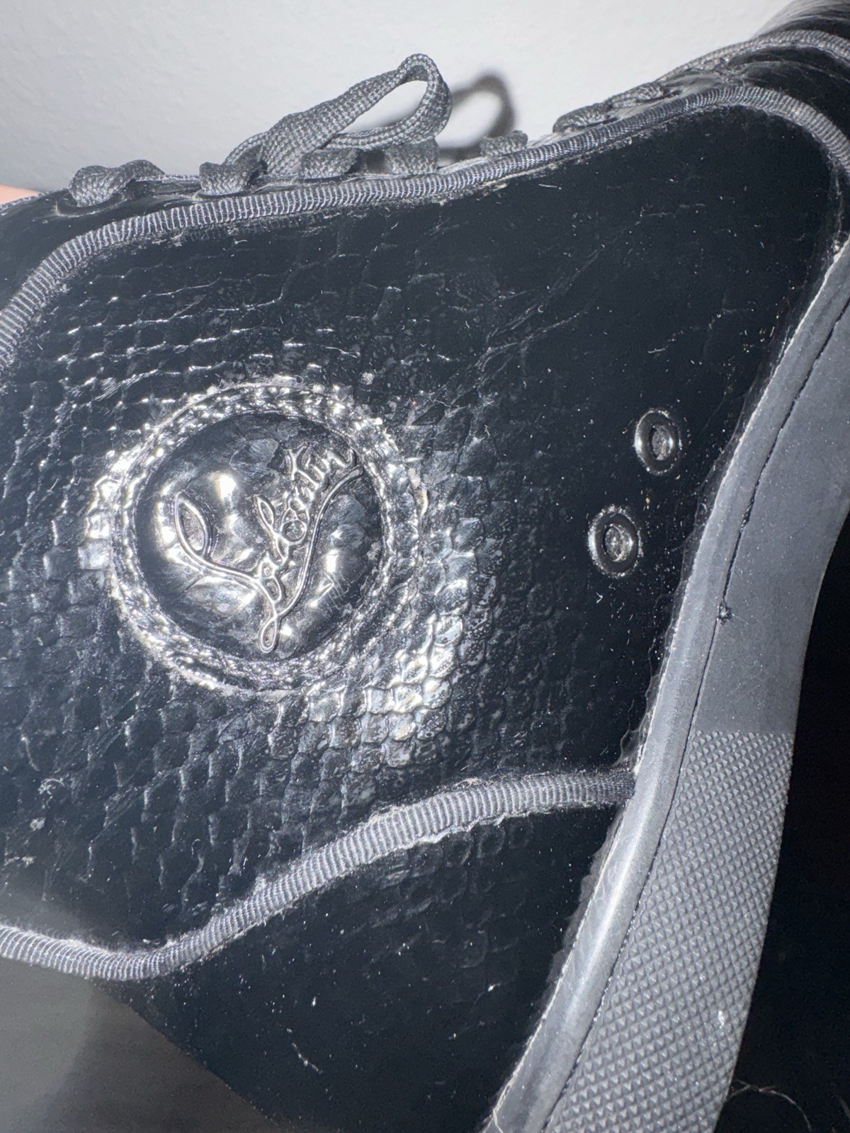 LOUBOUTIN RANTUS ORLATO FLAT PYTHON BLACK SNEAKER… - image 6