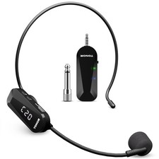Wireless Headset Microphone, UHF Microphone Headset System, Head Handheld Mic...