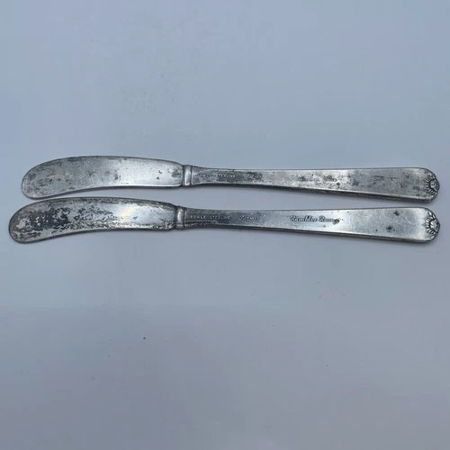 Set of 2 Towle Rambler Rose Butter Spreader Knife 5 5/8” Sterling Silver
