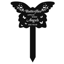 Butterfly Grave Decoration for Cemetery Father's Day Memorial Gift Grave Marker.