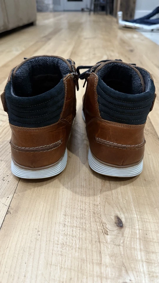 Botas Bull Boxer Marrón Adyn Cuero Cremallera Lateral Hechas a Mano Para Hombre EE. UU. 11 Foto 4 de 4