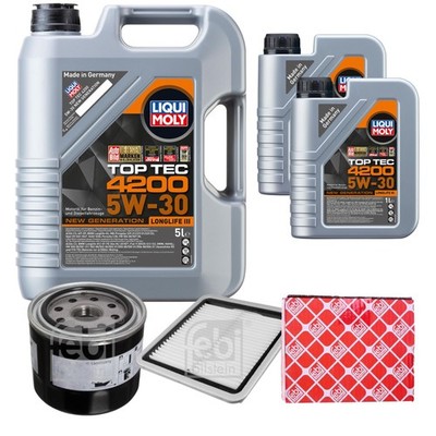 FEBI BILSTEIN Inspektionspaket 7L Liqui Moly Top Tec 4200 5W-30 für Subaru