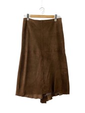 RALPH LAUREN Skirt Suede Brown Solid Color