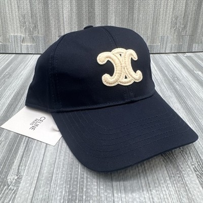 Celine Triomphe Navy Blue Adjustable Baseball Cap Women's Medium