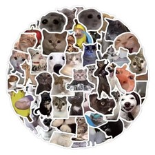 100pcs Cat Meme Cartoon Cute Stickers Pack Waterproof Funny Pet Animal Scrapbook
