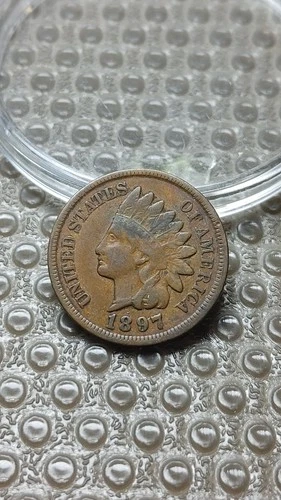 1897 Indian Head Cent Penny Nice F Fine                                     Y971