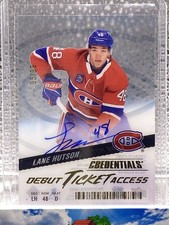 Lane Hutson Auto 2024-25 Credentials Hockey Debut Ticket Access Canadiens /99