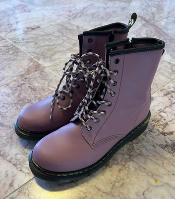 Dr. Martens Big Kids Collection 1460 Girls Purple Lace Up Boots