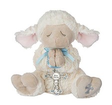 Ganz Serenity Lamb With Cross Christening or Baptism Gift Blue Boy 