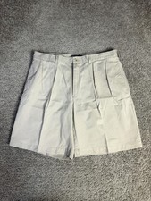 VTG Polo Ralph Lauren Tyler Shorts Mens 38 Beige Chino Cotton 9 in Pleated 90s