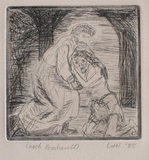 Charlotte Butzmann Der verlorene Sohn Ostdeutsche Kunst Radierung 1985