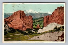 Garden of the Gods CO Colorado Pikes Peak from Gateway Vintage Postcard
