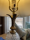 Vintage Pair Pineapple Lamps Cut Glass and Brass French Provincial with Shades — photo 8