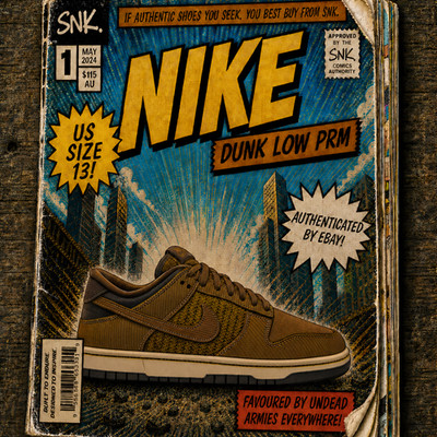 NIKE DUNK LOW RETRO PRM mens sneakers IB7746-200 lt british tan US Size 13