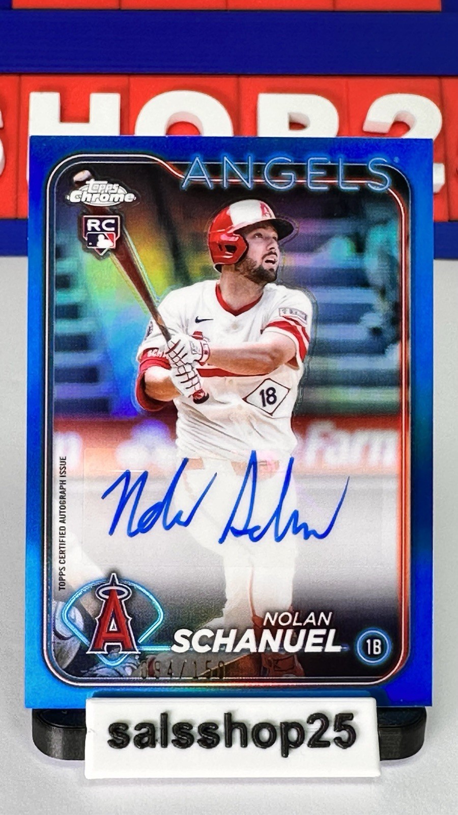 2024 Topps Chrome Update - Autograph Blue Refractor #AC-NS Nolan Schanuel /150