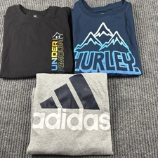 Under Armour Hurley Adidas Youth Bundle Long Sleeve Shirt Lot Boys YSM S 8-10