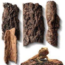4pcs Reptile Bark Decor Wood, Natural Cork Bark, Bark Cork Hides Water Bark T...