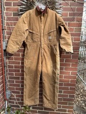 Carhartt Coverall 46 Short X01 Quilt Insulated Bib Union 2012 Distress Thrash