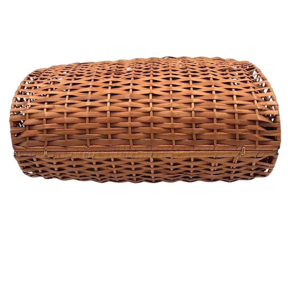 Fendi Handbag Rattan Basket Bag Straw Zucca Pattern Vintage 26 15435 0 982 - Image 4 of 4