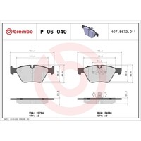 Bremsbelagsatz Brembo P 06 040X, Xtra, Vorne