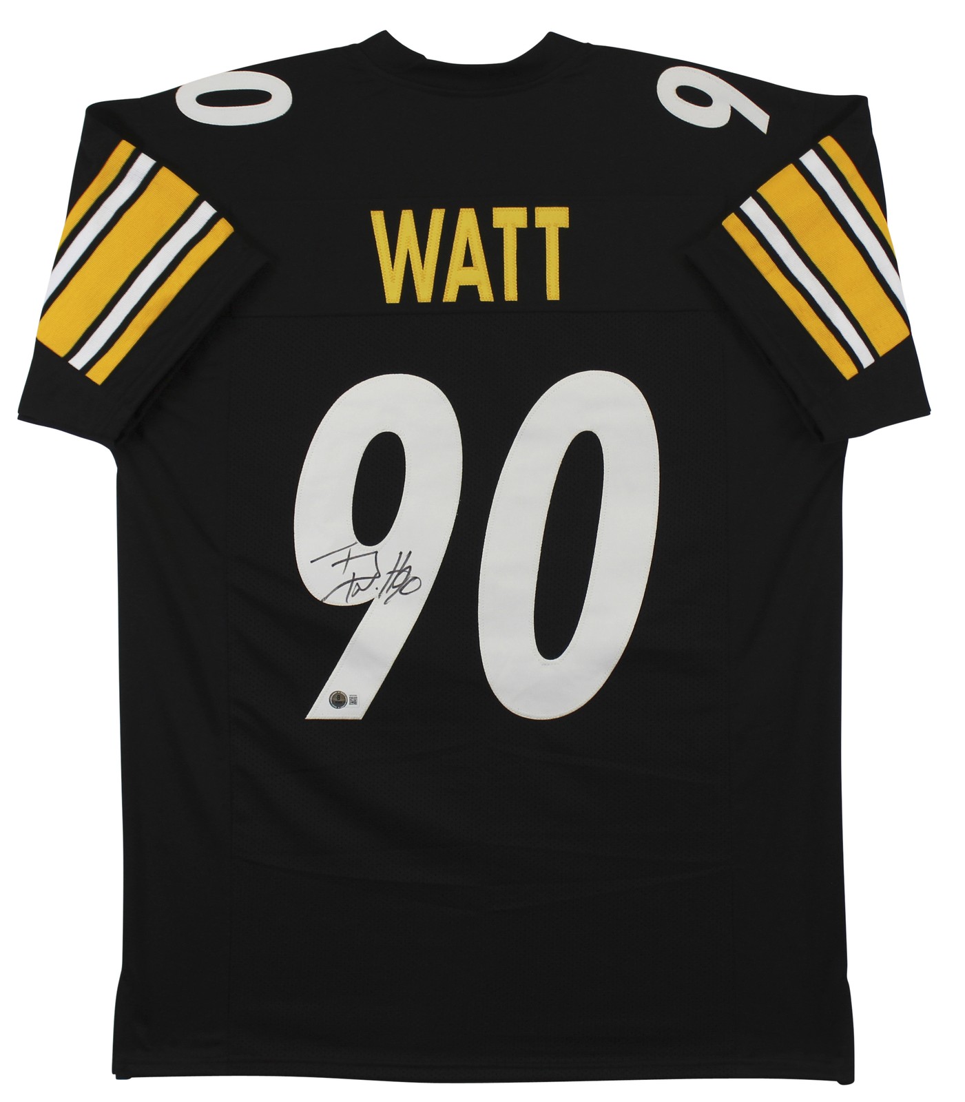 T.J. Watt Autographed Signed Pittsburgh Steelers Authentic Black Pro Style Jersey BAS Witness 