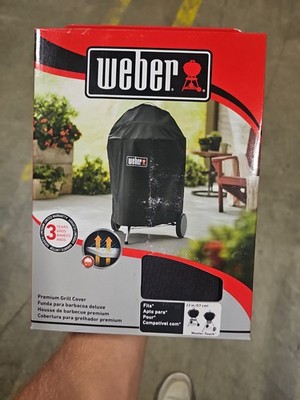 Weber Grill Cover 22in Master-Touch Black Polyester Premium 7150 Weatherproof