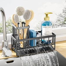 Sponge Holder for Kitchen Sink - Rustproof Stainless Steel Sink Caddy Organizati