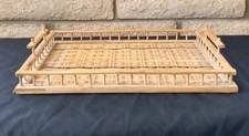 Bamboo Serving Tray Rectangular Sturdy Retro ...
