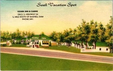 MO, Missouri  OZARK INN & CABINS Motel~Sinclair Gas ROADSIDE~Highway 64 Postcard