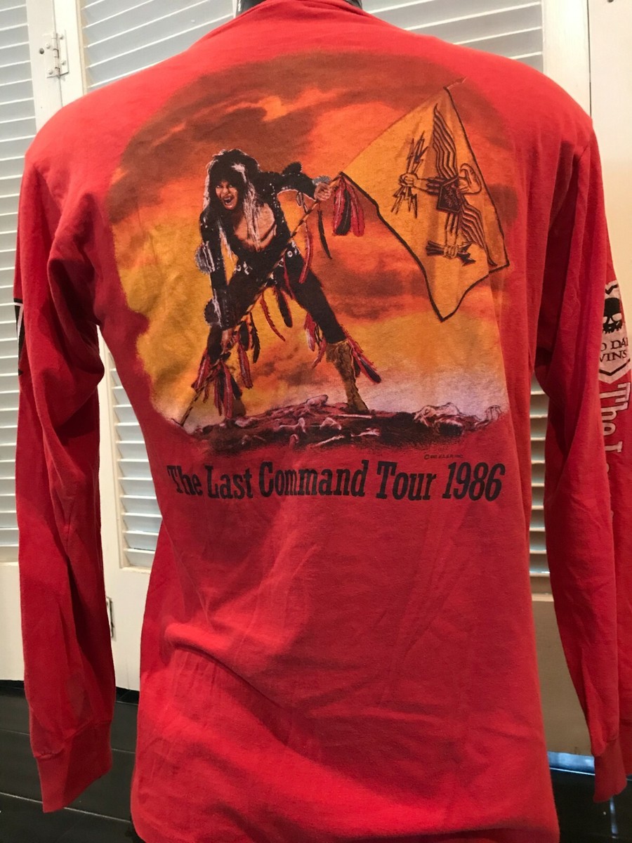 Rare WASP 1986 Last Command Long Sleeve Tour Shirt Size M/S Rock