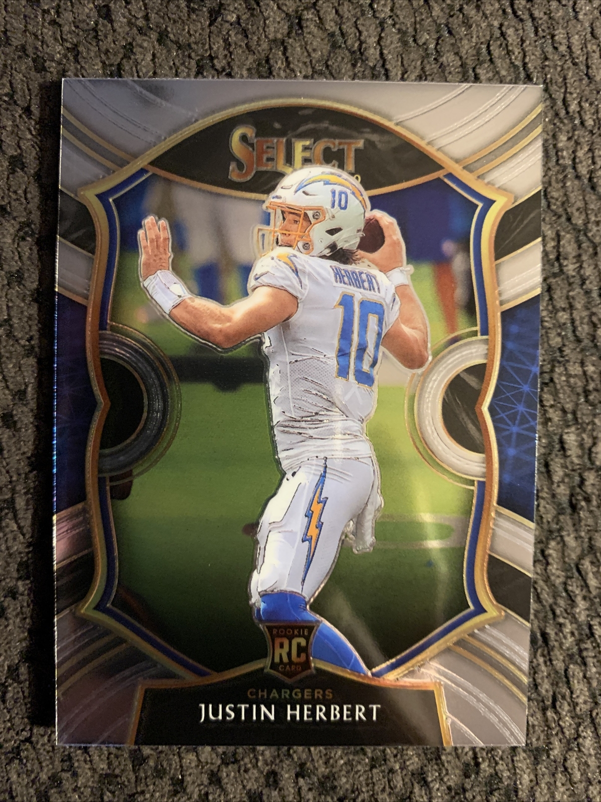 2020 Select Justin Herbert Silver Concourse Prizm Rookie #44 Chargers Centered