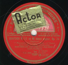 Beethoven: Streichquartett N. 10 op. 74 Bouillon Quartett 3 x 78 rpm - Fragment