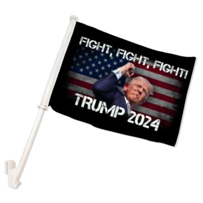 Trump Vance 2024 Fight! Black 12''x18'' Double Sided Boat Car Flag Heavy Duty
