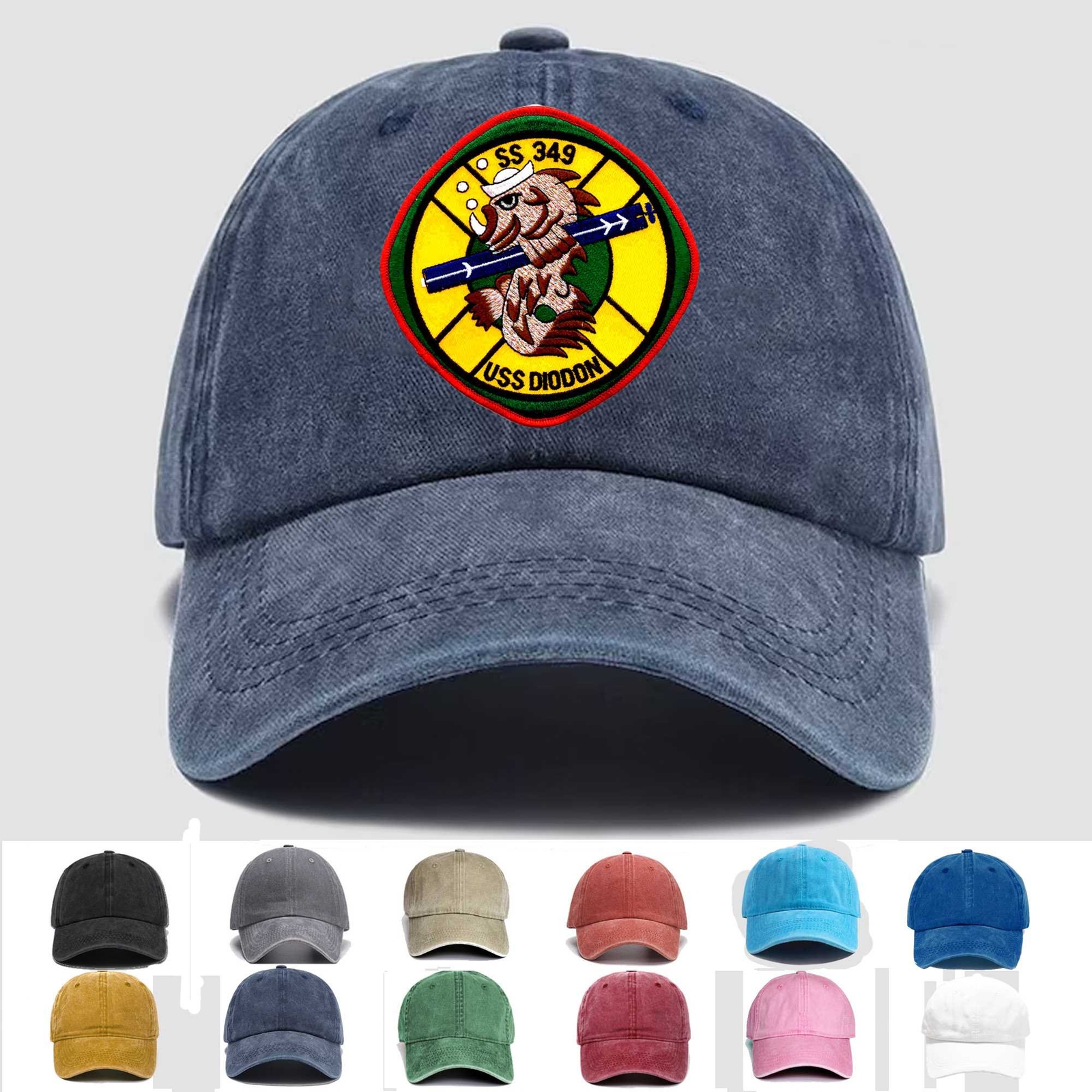 Custom Embroidered Hat SS-349 USS Diodon, Veteran Cap, Trucker Hat, Gift Idea