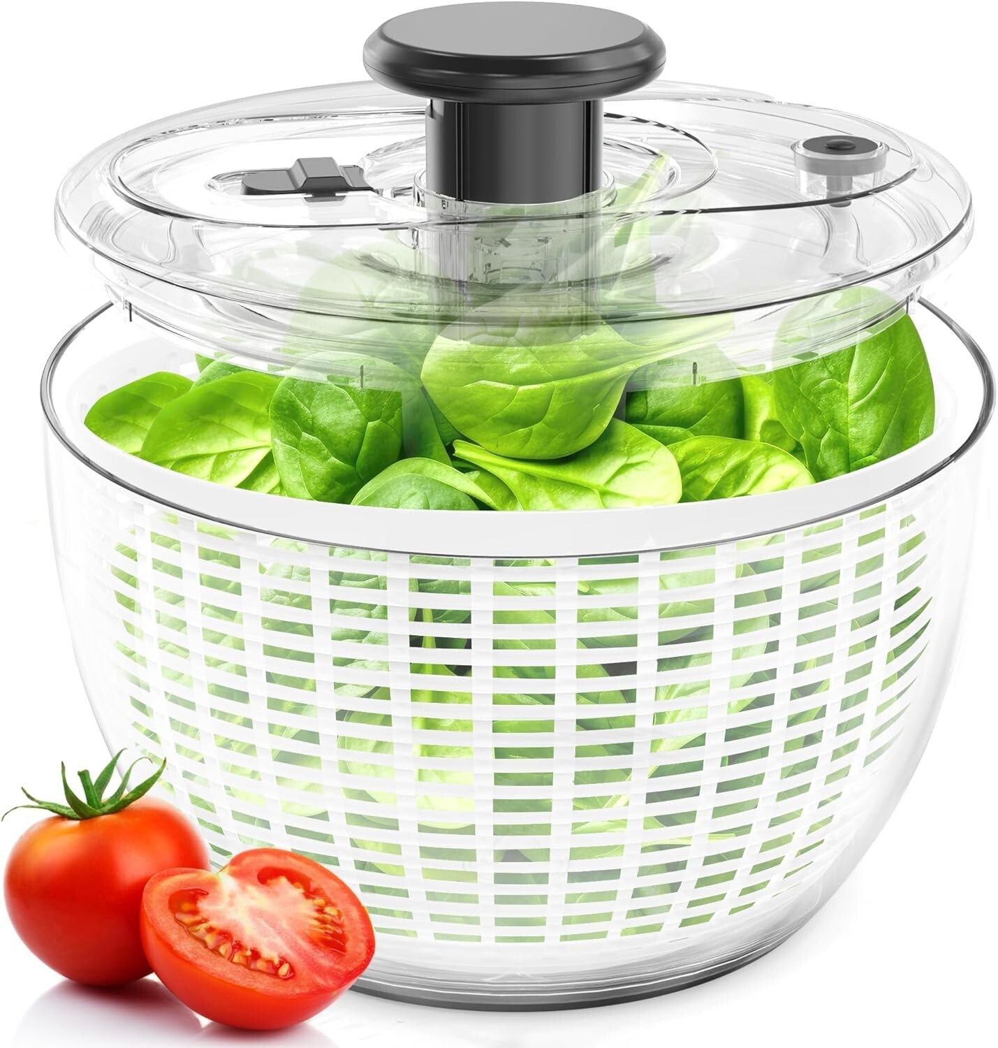 Fullstar 6.3 Quart Large Salad Spinner for Lettuce Vegetables and Fruit-image