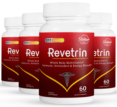 4 Pack Revetrin, total body renewal-60 Capsules x4