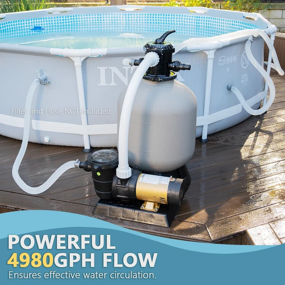 XtremepowerUS 1.5HP Variable 2-Speed Swimming Pool Pump High Flow Above-Groun... - Image 2 of 4