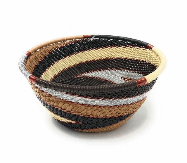 Zulu Telephone Wire Baskets from South Africa Sm Bowl Silver Sand eBay