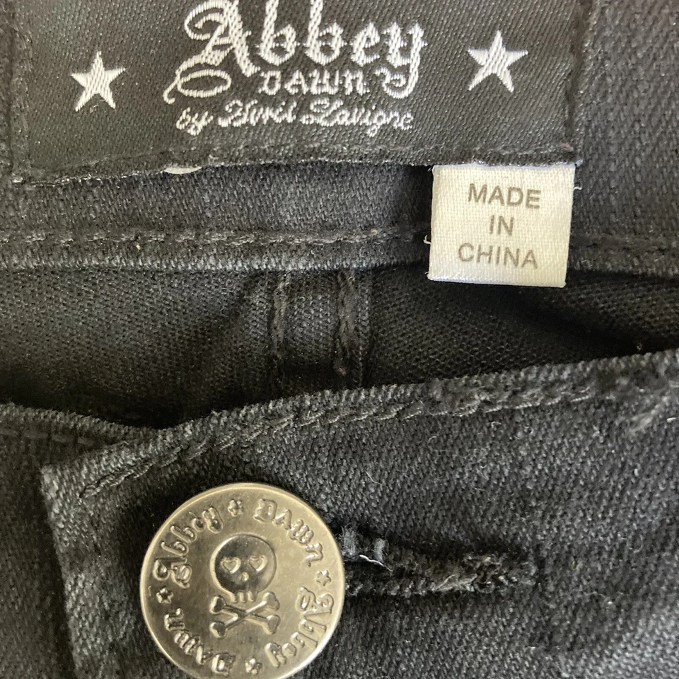 Abbey Dawn Avril Levine Jeans Womens Size 7 Juniors Black Stretch Jerry Leigh - Image 3 of 4